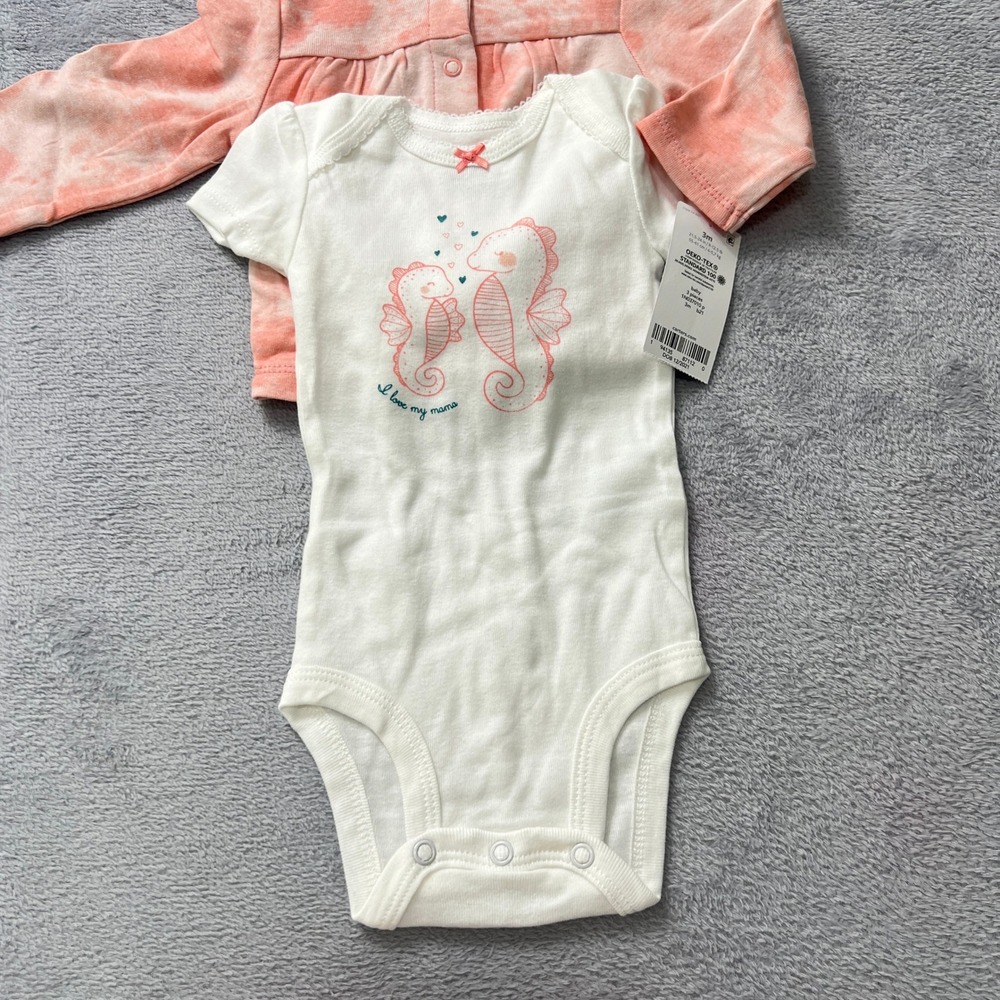 Carter's Baby Bundle 3M+9M 2 Outfits Hoodie Bodysuit Pants Set ( 6 piece Lot) - Picture 6 of 12